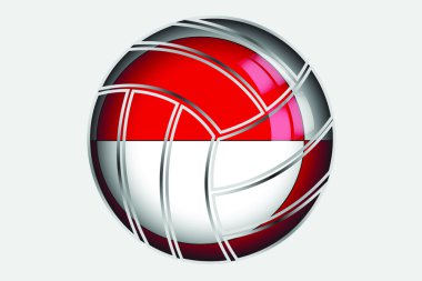 ülkenin 3D izometrik bayrağı çizimi