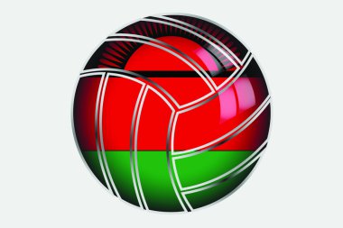 ülkenin 3D izometrik bayrağı çizimi