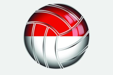 ülkenin 3D izometrik bayrağı çizimi