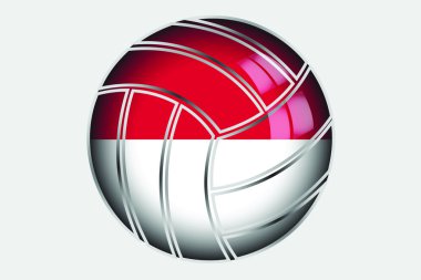 ülkenin 3D izometrik bayrağı çizimi