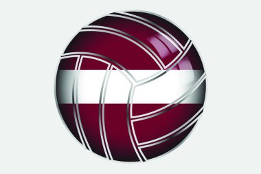 ülkenin 3D izometrik bayrağı çizimi