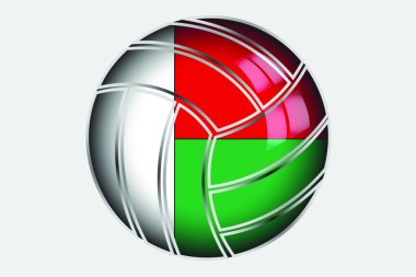 ülkenin 3D izometrik bayrağı çizimi