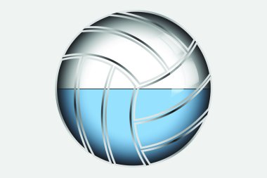 ülkenin 3D izometrik bayrağı çizimi