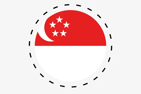 Bandeira Isométrica 3D Ilustração do país de Singapura — Fotografia de Stock