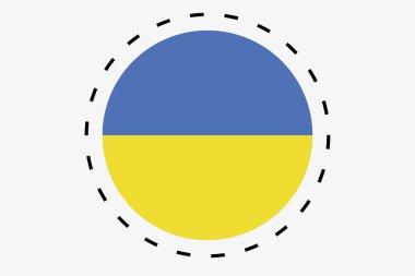 Ukrayna'nın ülke 3D izometrik bayrağı çizimi