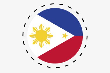 Filipinler ülkenin 3D izometrik bayrağı çizimi