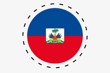 ülke Haiti'nin 3D izometrik bayrağı çizimi