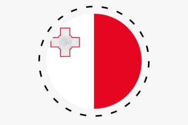 Malta ülke 3D izometrik bayrağı çizimi