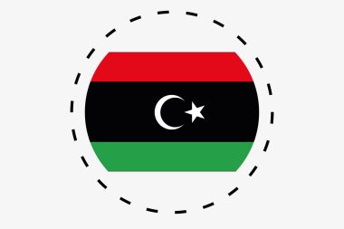 Libya-46 ülke 3D izometrik bayrağı çizimi