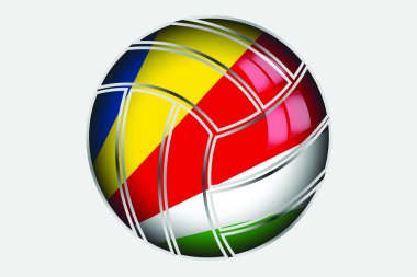 ülkenin 3D izometrik bayrağı çizimi