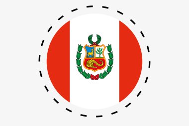 Peru ülke 3D izometrik bayrağı çizimi