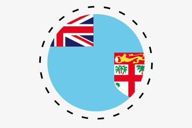 Fiji ülke 3D izometrik bayrağı çizimi