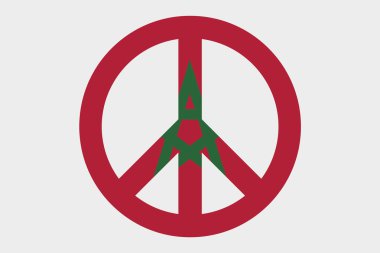 Fas ülke 3D izometrik bayrağı çizimi