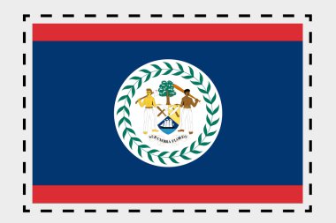 Belize ülke 3D izometrik bayrağı çizimi