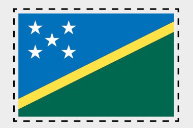 ülke Solomon Adaları 3D izometrik bayrağı çizimi