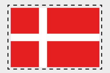 ülke Danimarka 3D izometrik bayrağı çizimi