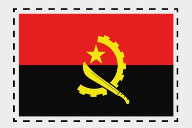 Angola ülke 3D izometrik bayrağı çizimi