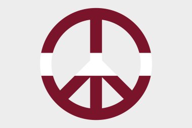 Letonya Ülke 3D izometrik bayrağı çizimi