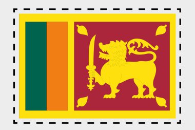 Sri Lanka ülke 3D izometrik bayrağı çizimi