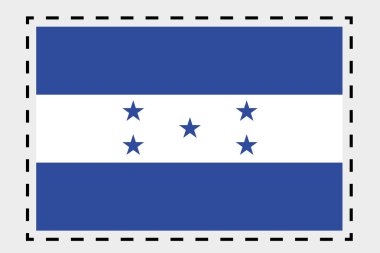 Honduras ülke 3D izometrik bayrağı çizimi