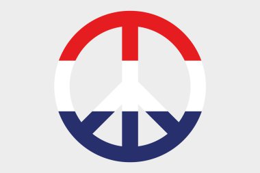 Hollanda ülke 3D izometrik bayrağı çizimi