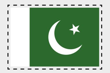 ülke Pakistan 3D izometrik bayrağı çizimi