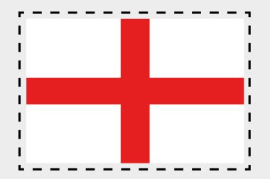 ülke İngiltere'nin 3D izometrik bayrağı çizimi