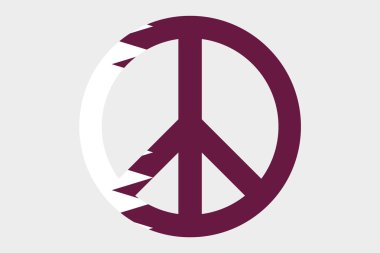 Katar ülke 3D izometrik bayrağı çizimi