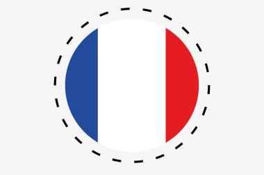 ülke Fransa'nın 3D izometrik bayrağı çizimi