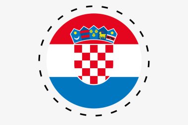 Hırvatistan ülke 3D izometrik bayrağı çizimi