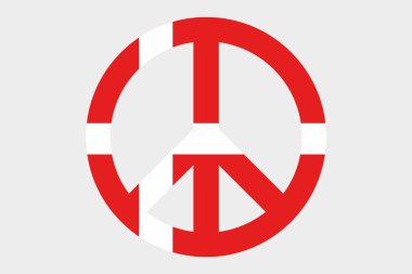 ülke Danimarka 3D izometrik bayrağı çizimi