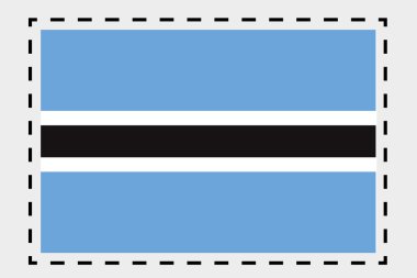 Botswana ülke 3D izometrik bayrağı çizimi