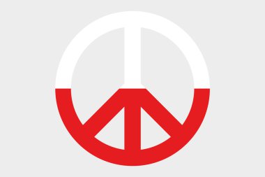 Polonya ülke 3D izometrik bayrağı çizimi