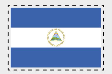 Nikaragua ülke 3D izometrik bayrağı çizimi