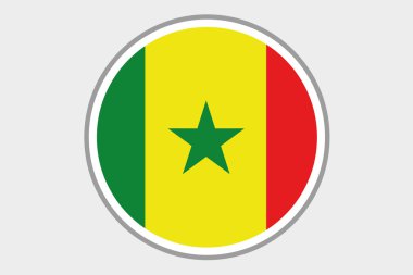 Senegal ülke 3D izometrik bayrağı çizimi
