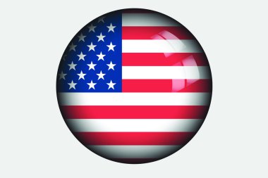 Amerika Birleşik Devletleri o ülkenin 3D izometrik bayrağı çizimi