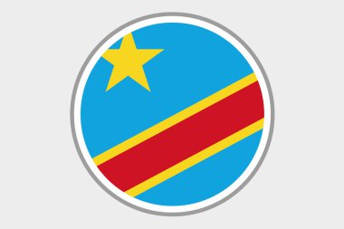 Demokratik Cumhuriyeti ülke 3D izometrik bayrağı çizimi