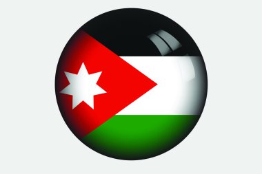 Jordan ülke 3D izometrik bayrağı çizimi