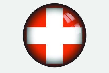 İsviçre ülke 3D izometrik bayrağı çizimi