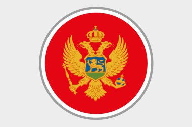 Karadağ ülke 3D izometrik bayrağı çizimi