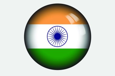 Hindistan ülke 3D izometrik bayrağı çizimi