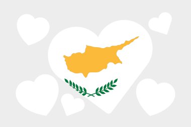 Kıbrıs ülke 3D izometrik bayrağı çizimi