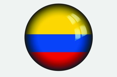 Kolombiya ülke 3D izometrik bayrağı çizimi