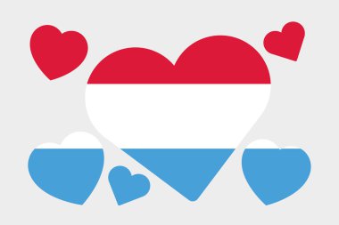 Lüksemburg ülke 3D izometrik bayrağı çizimi