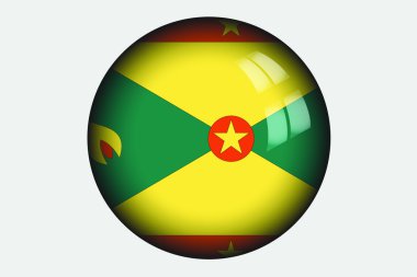 Grenada ülke 3D izometrik bayrağı çizimi