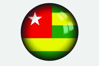 Togo ülke 3D izometrik bayrağı çizimi