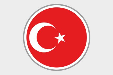 Türkiye'nin ülke 3D izometrik bayrağı çizimi