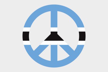 Botswana ülke 3D izometrik bayrağı çizimi