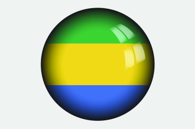 Gabon ülke 3D izometrik bayrağı çizimi
