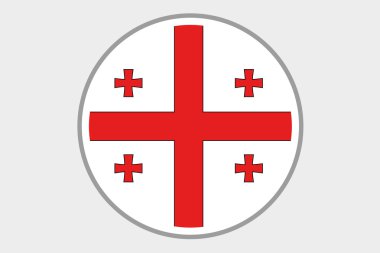 ülke Gürcistan 3D izometrik bayrağı çizimi